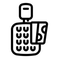 Credit card being inserted into pos terminal for payment vector