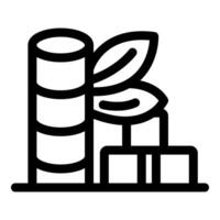 Icon of a factory processing raw materials into biofuel vector