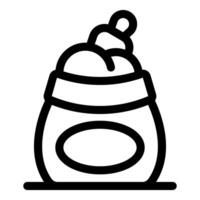 Full sack of flour tied with rope standing on the ground vector