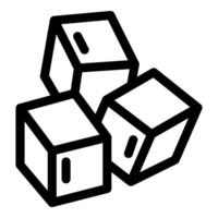 Three sugar cubes falling with style on white background vector