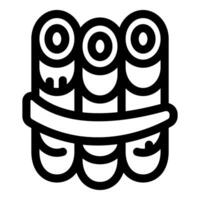 Dynamite sticks tied together forming a bundle of explosives vector