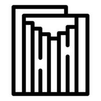 Icon of waterfall flowing over cliff in square shape vector