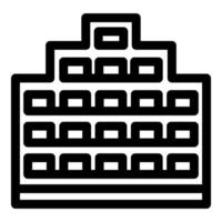 Simple vector icon of a big modern building with many windows
