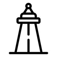 Highway road leading to control tower icon with outline style vector