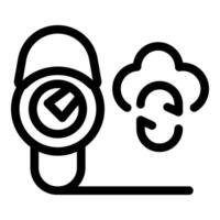 Security camera sending data to cloud storage icon vector