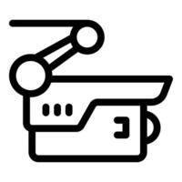 Icon of a robotic arm working in a modern factory vector