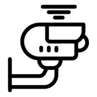 Security camera transmitting signal icon for home surveillance system vector