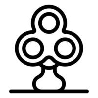 Line icon style illustration of a fidget spinner toy rotating on a table vector