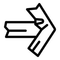 Pencil drawing bold arrow pointing right for highlight vector