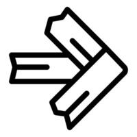 Three way direction sign pointing different directions icon vector