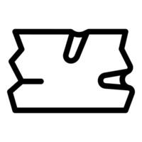 Black outline icon of a broken plate representing failure vector