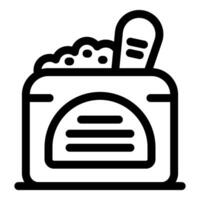 Open detergent powder box with measuring spoon icon outline vector