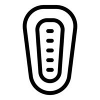 Black outline icon of a thermometer showing high temperature vector