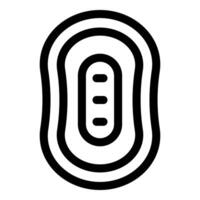 Icon of american football field showing yard lines marking end zone vector