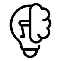 Brain storming concept icon with lightbulb and brain shape vector
