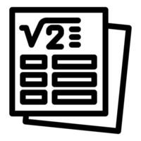 Math test paper representing mathematics exam and education vector