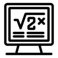 Computer screen showing mathematical formula icon vector