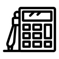 Accountant using calculator with pen for calculating budget icon vector
