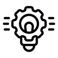 Lightbulb with gear mechanism generating innovative ideas vector