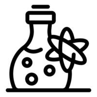Laboratory glassware displaying molecular structure with atom symbol vector