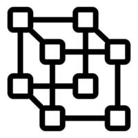 Blockchain network showing interconnected blocks icon vector