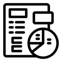Business report showing market share with pie chart icon vector