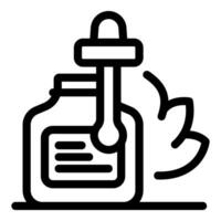 Pipette adding cbd oil into bottle for homeopathic relaxation and wellness vector