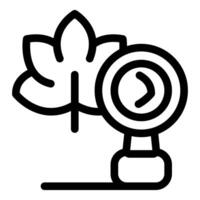 Smart farm sensor gathering data from plant leaf icon vector