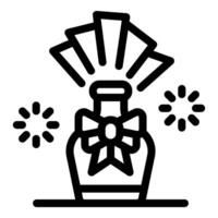 Champagne bottle celebrating new year eve with fireworks exploding vector