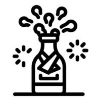 Champagne bottle popping open with cork flying out vector