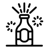 Champagne bottle popping open with sparkling cork vector