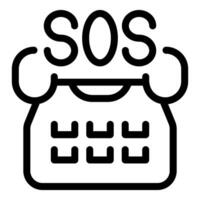 Old phone showing sos emergency call concept vector