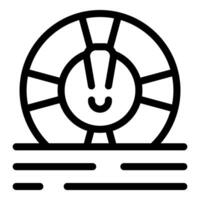 Lifebuoy floating on water surface for safety and rescue vector