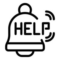 Help icon, alarm bell ringing showing support request vector