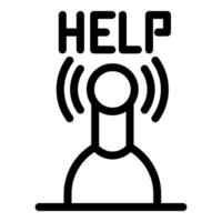 Person sending signal for help with speech bubble icon vector