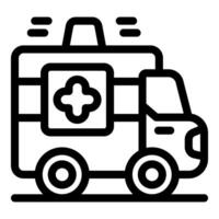 Ambulance car rushing to hospital with siren on for emergency service vector