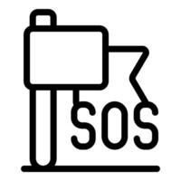 Mailbox showing sos signal for emergency situation vector