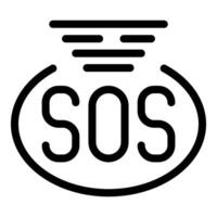 Sos signal sending a distress call with radio waves vector