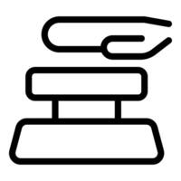 Ironing machine pressing steaming clothes laundry icon vector