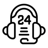 24 hours a day support headset icon depicting constant availability vector