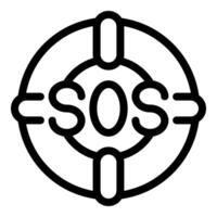 Lifebuoy showing sos signal for emergency rescue vector