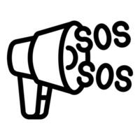 Megaphone making sos sound for emergency alert and help vector