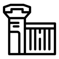 Prison building with watchtower and bars for security vector