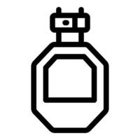 Octagonal perfume bottle with atomizer spraying fragrance vector