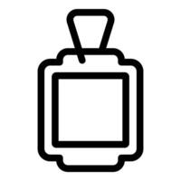 Square badge with ribbon is hanging and waiting to be personalized vector