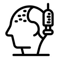 Icon of a doctor giving a patient a vaccine injection vector