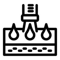 Machine applying moisturizing cream on skin layers icon vector