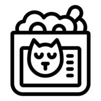 Cat sleeping in smart home device with facial recognition system vector