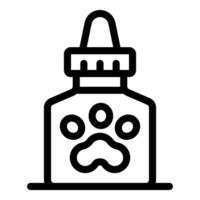 Bottle containing medicine for pets with a paw print vector