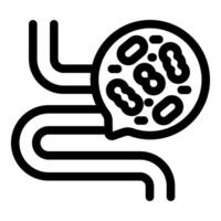 Bacteria colonizing human intestines icon representing gut flora vector